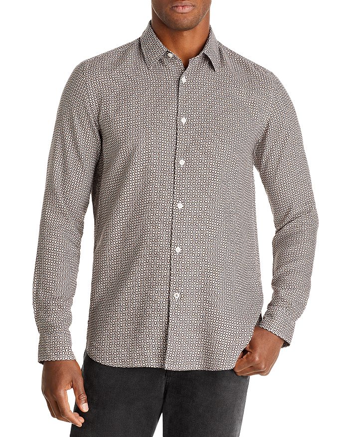 BOSS Roger Slim Fit Exclusive Print Button Front Shirt | Bloomingdale's