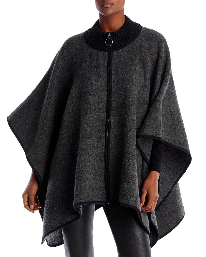 AQUA Ruana Knitted Zippered Poncho - 100% Exclusive | Bloomingdale's