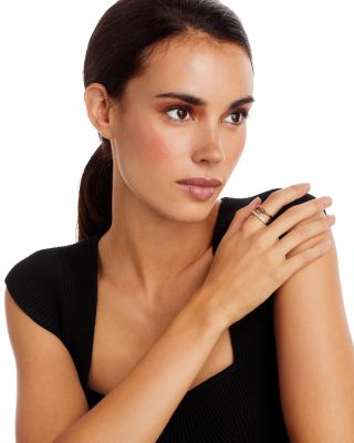 Diamond Pav&eacute; Crossover Ring in 14K Yellow, White & Rose Gold, 0.20 tcw  