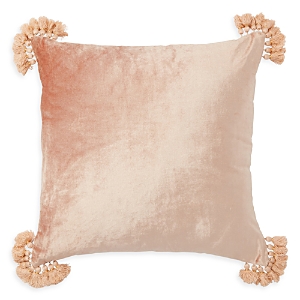 Roselli Trading Raj Velvet Decorative Pillow, 20 X 20 In Taupe/ecru
