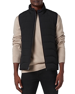 Shop Andrew Marc Garrick Stretch Water Resistant Quilted Puffer Vest In Black