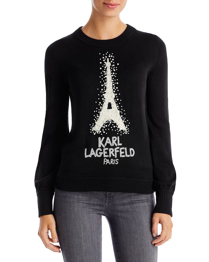 Karl lagerfeld sweater with pearls online