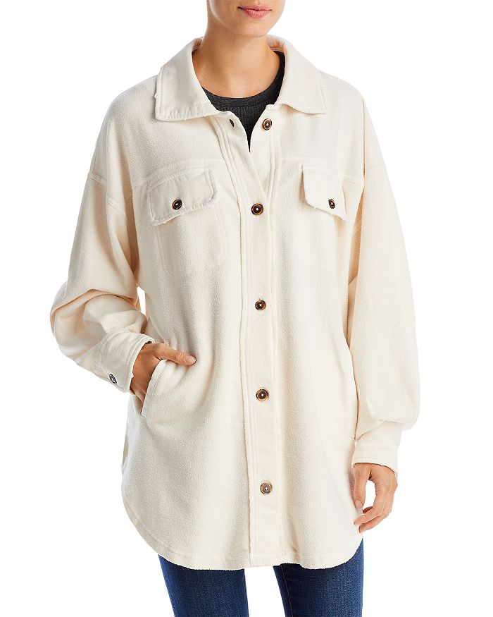 Free People Ruby Oversized Shacket In Champagne