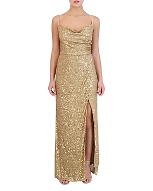 LAUNDRY BY SHELLI SEGAL LAUNDRY BY SHELLI SEGAL SEQUIN COWL NECK GOWN