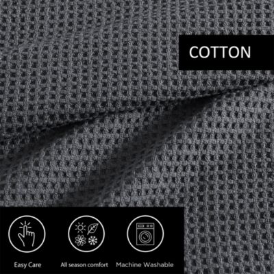 Waffleweave Charcoal Blanket, Full/Queen