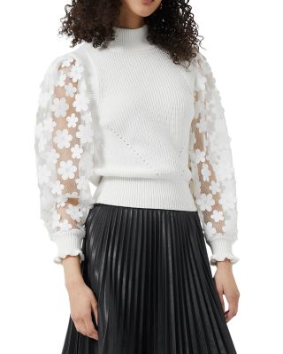 FRENCH CONNECTION Juri Mozart Floral Appliqué Sweater | Bloomingdale's