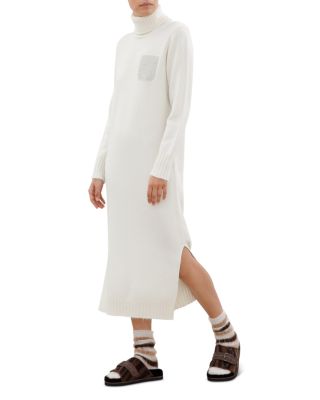 Peserico roll-neck knitted jumper dress - White