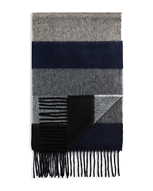 The Men's Store At Bloomingdale's Color Blocked Stripe Oversized Cashmere Scarf - 100% Exclusive In Sky
