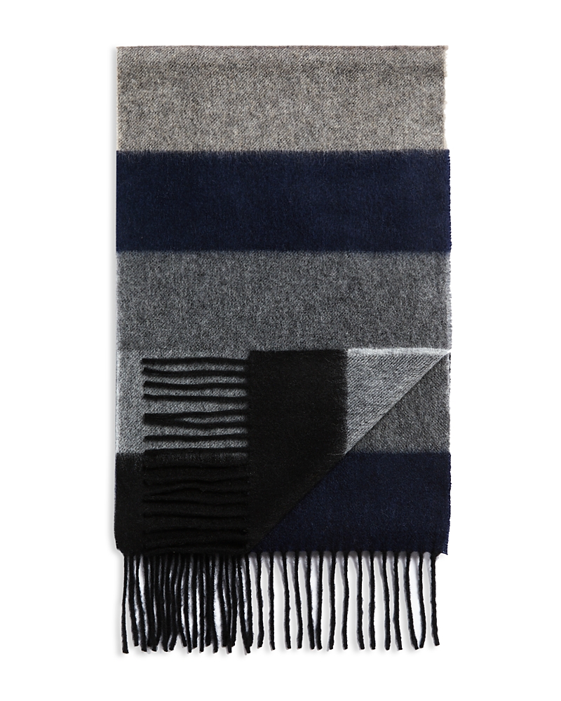 The Men's Store At Bloomingdale's Color Blocked Stripe Oversized Cashmere Scarf - Exclusive In Sky