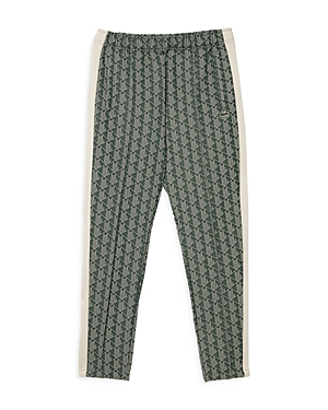 Lacoste Printed Side Stripe Tracksuit Trousers In Dark Green