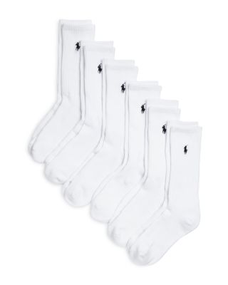 Signature Embroidered Crew Socks, Pack of Six