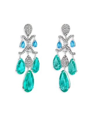 Palms Multi Simulated Stone Chandelier Drop Earrings