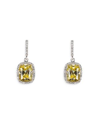 Anabela Chan - 18K White Gold Plated Sterling Silver Constellation Collection Simulated White & Yellow Diamond Comet Earrings