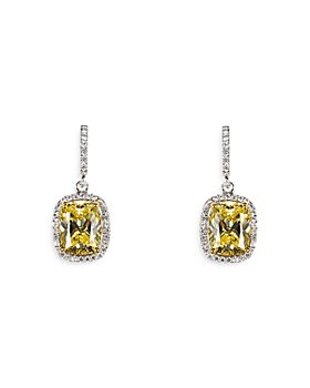 Anabela Chan - 18K White Gold Plated Sterling Silver Constellation Collection Simulated White & Yellow Diamond Comet Earrings
