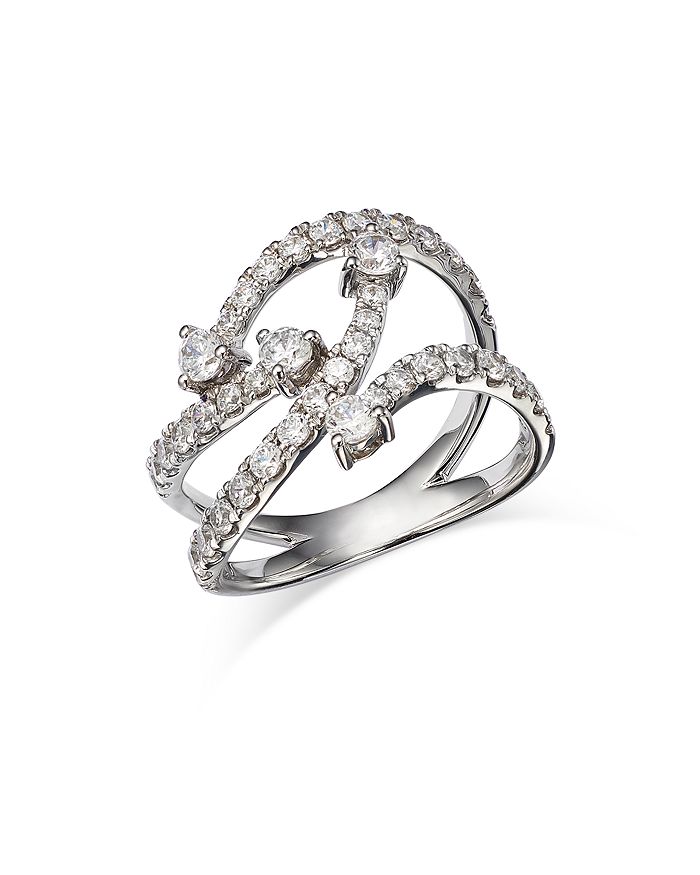 Bloomingdale's Diamond Openwork Statement Ring in 14K White Gold, 1.0