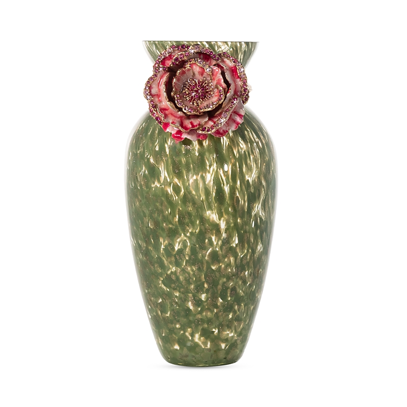 Jay Strongwater Flora & Fauna Peony Vase In Flora