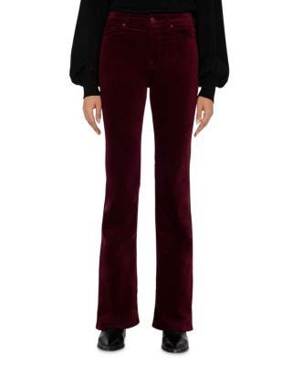 7 For All Mankind - Lisha Velvet High Rise Bootcut Jeans in Cabernet