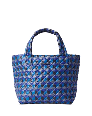 Mz Wallace Small Metro Tote Deluxe In Sapphire Geometric/gunmetal