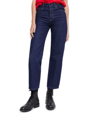 The Kooples High Waist Straight Leg Jeans in Brut