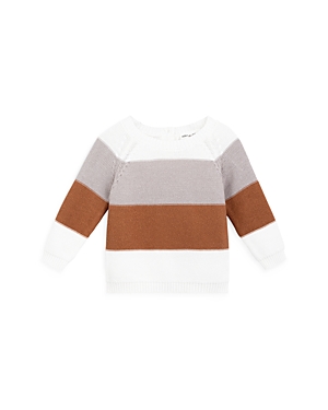Miles The Label Boys' Color Blocked Cotton Sweater - Baby In Brown