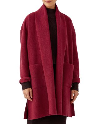 Eileen Fisher Wool Shawl Collar Coat | Bloomingdale's