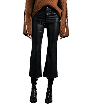 Shop Rag & Bone Casey High Rise Flare Ankle Jeans In Coated Black In Coated Blk