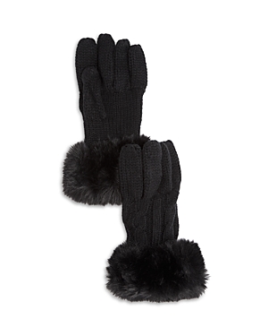 Surell Faux Fur Cuff Knit Gloves