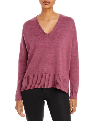 Eileen Fisher V-Neck Drop-Shoulder Sweater Pink Size L
