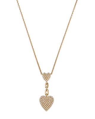 Bloomingdale's Diamond Heart Pendant Necklace In 14k Yellow Gold, 0.54 ...