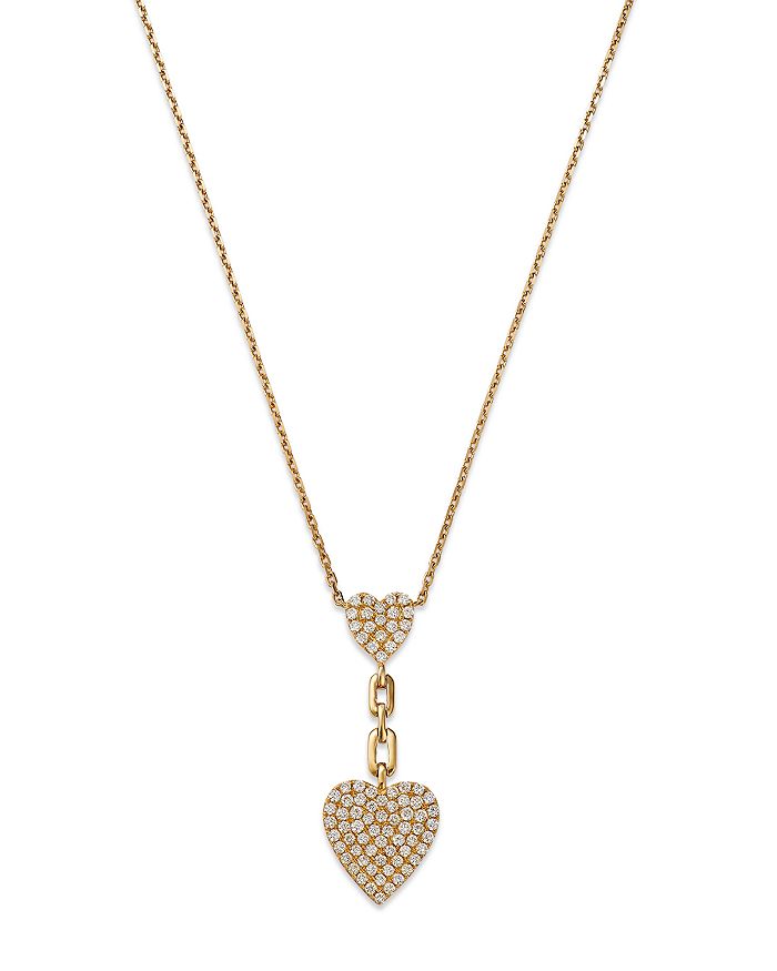 Bloomingdale's Diamond Heart Pendant Necklace in 14k Yellow Gold, 0.54 ...
