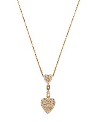 Bloomingdale's Diamond Heart Pendant Necklace in 14k Yellow Gold, 0.54 ...