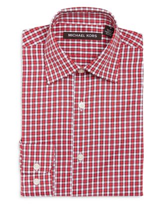 Michael Kors MICHAEL Boys' Red Plaid Dress Shirt - Big Kid | Bloomingdale's