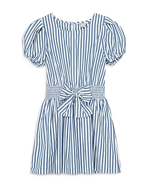 HABITUAL GIRLS' PUFF SLEEVE STRIPED FIT AND FLARE DRESS - LITTLE KID