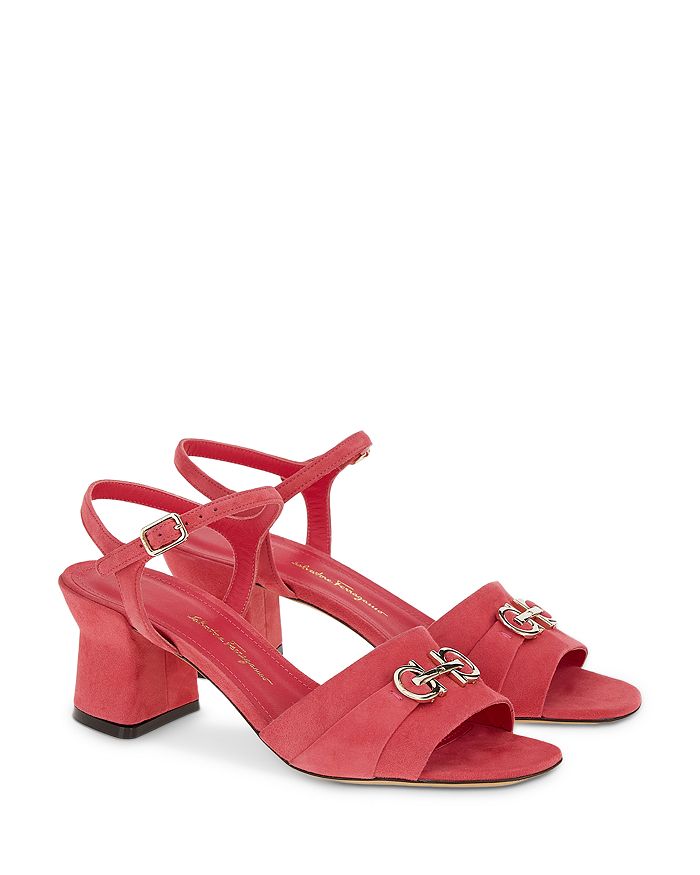 Ferragamo - Women's Ondina 55 Gancini Ornament Ankle Strap City F Heel Sandals
