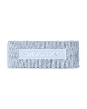 Canada Goose Tonal Emblem Knit Ear Warmer In Blue