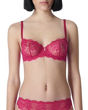Simone Perele Reve Scalloped Lace Demi Bra In Cranberry