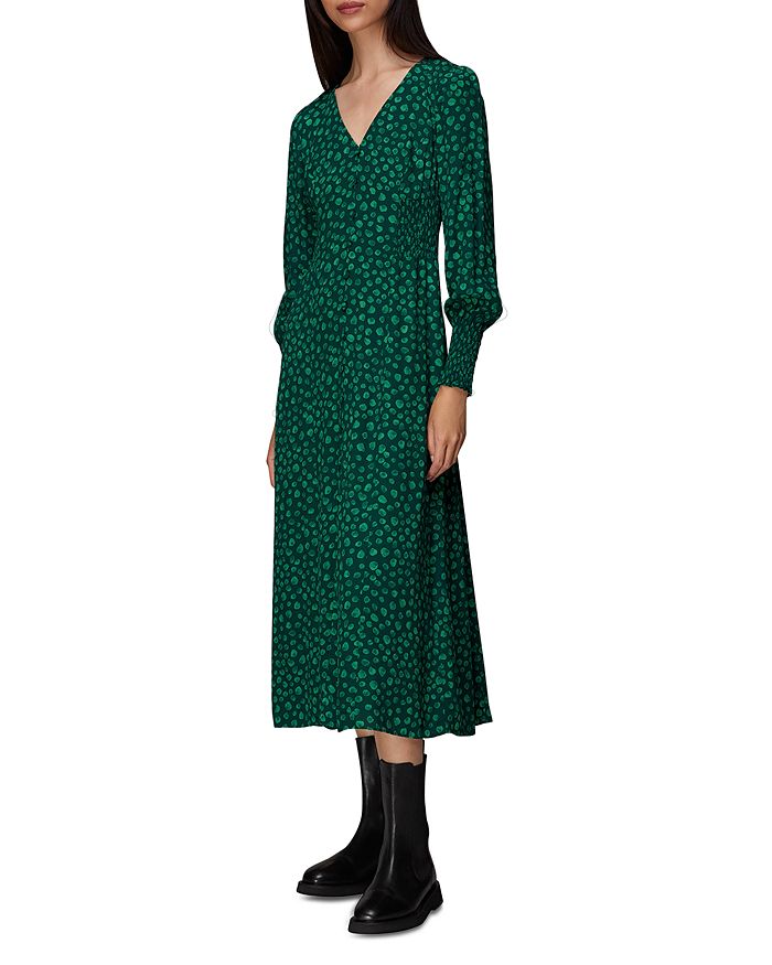 Whistles green spot dress 2025