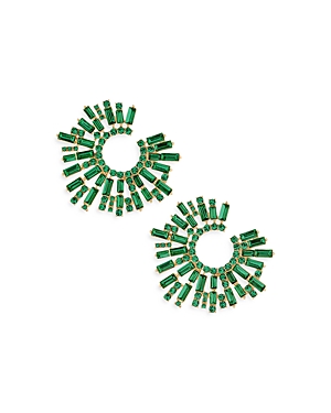 Shop Ettika Open Circle Stardust Earrings In 18k Gold Plate In Green