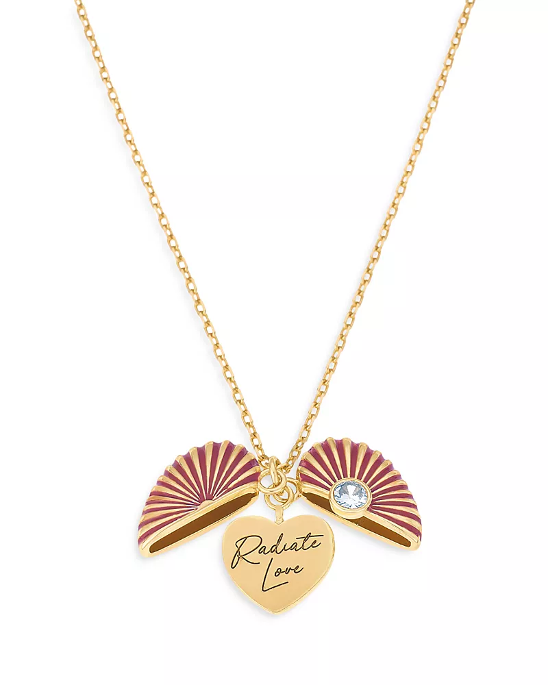 Ettika Radiate Love Hidden Message Locket Necklace in 18K Gold Plated, 18