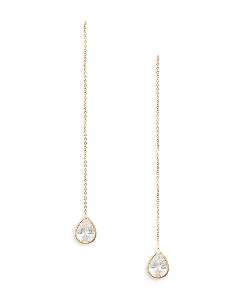 Ettika Crystal Teardrop Threader Earrings In Gold