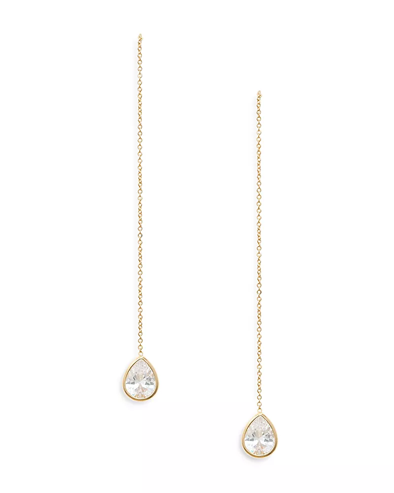 Ettika Barely There Chain Teardrop Earrings in 18K Gold Plate