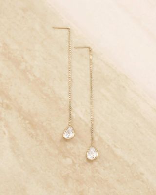 Barely There Chain Teardrop Earrings in 18K Gold Plate 