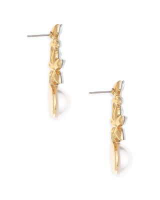 Best Day Floral Faux Pearl Earrings in 18K Gold Plate