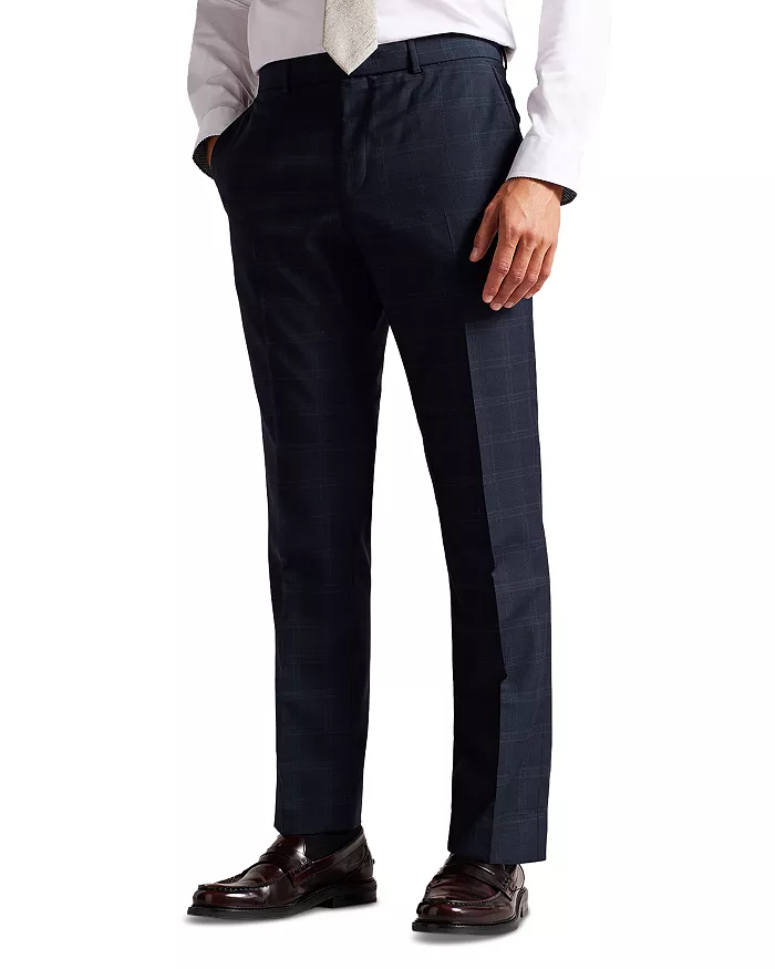 Ted Baker  Meraets Slim Fit Navy Check Suit Pants