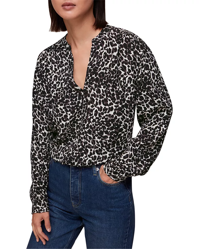 Whistles Shadow Leopard Print Blouse