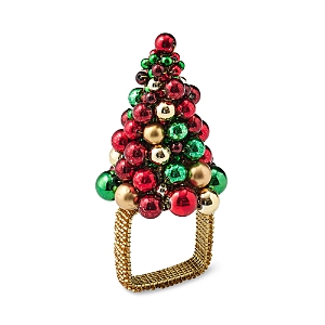 Kim Seybert Christmas Baubles Napkin Ring In Red/green