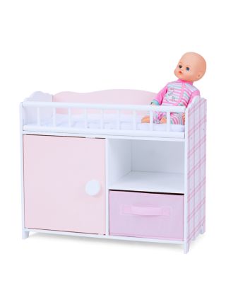 Kids Aurora Princess Pink Plaid Baby Doll Bed with Accessories Pink - Ages 3-7
