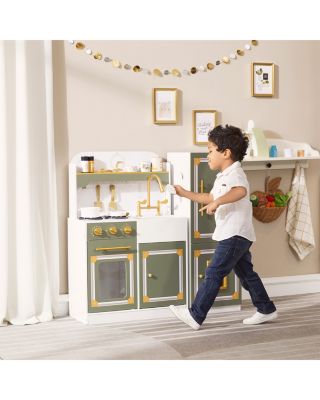 Kids Versailles Deluxe Classic Play Kitchen Olive Green - Ages 3-7