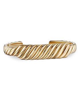 David Yurman - Sculpted Cable Contour Cuff Bracelet in 18K Yellow Gold, 13mm