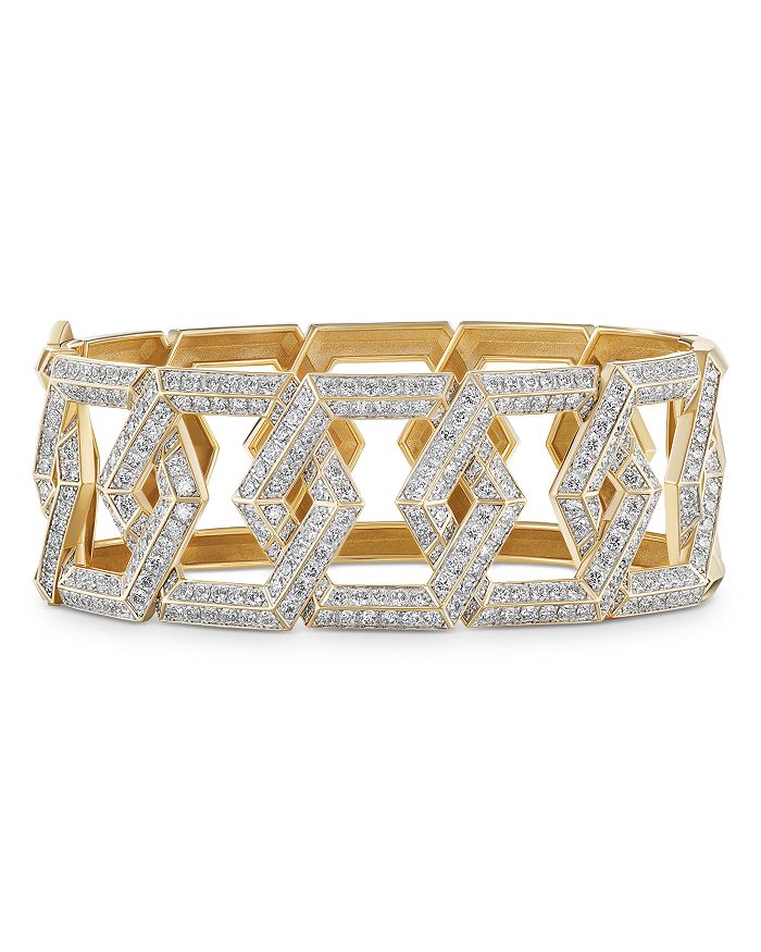 David Yurman - Carlyle Bracelet in 18K Yellow Gold with Pav&eacute; Diamonds